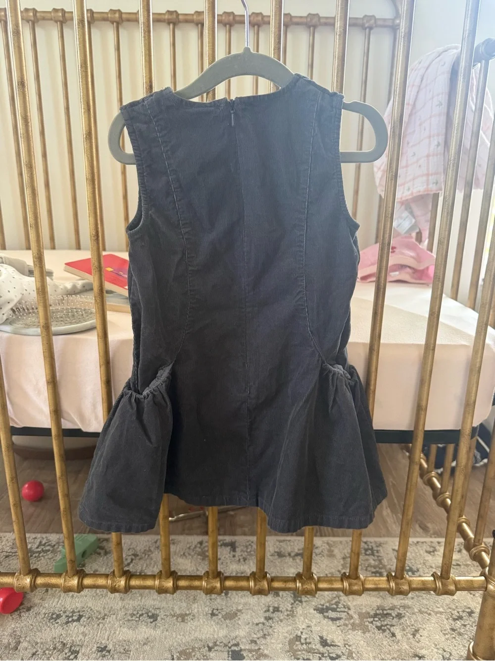 Gymboree Black Sleeveless Dress with Pink Kitty Ribbon Embroidery